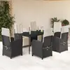 Image de vidaXL Ensemble à manger de jardin noir résine tressée