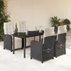 Image de vidaXL Ensemble à dîner 5 pièces - Noir - Résine tressée
