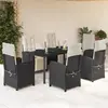 Image de VIDAXL Ensemble à manger de jardin 7 pcs - Noir résine tressée