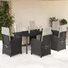 Image de vidaXL Ensemble à manger de jardin noir