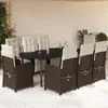 Image de vidaXL Ensemble à manger de jardin 9 pcs Poly rotin Marron