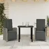 Image de vidaXL Ensemble de bistro 3 pcs avec coussins gris