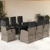 Image de VIDAXL Ensemble à manger de jardin 9 pcs - Gris