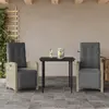 Image de vidaXL Ensemble de bistro 3 pcs avec coussins - Gris clair