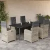 Image de vidaXL Ensemble à manger de jardin 7 pcs - Gris clair