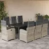 Image de vidaXL Ensemble à Manger de Jardin 9 pcs - Gris Clair