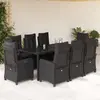 Image de Vidaxl Ensemble Salle à Manger de Jardin 9pcs - Noir Résine Tressée