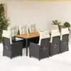 Image de vidaXL Ensemble à manger de jardin 9 pièces - Noir résine tressée
