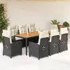 Image de Vidaxl Ensemble à Manger de Jardin 9 pcs - Noir / Résine Tressée