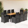 Image de Vidaxl Ensemble à Manger de Jardin 9pcs - Noir / Résine Tressée