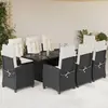 Image de vidaXL Ensemble de jardin - Noir résine tressée