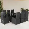 Image de VidaXL Ensemble 9pcs noir