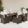 Image de VIDAXL Ensemble à manger 7 pcs - Rotin marron