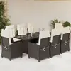 Image de VIDAXL Ensemble à manger de jardin 9 pcs - Marron poly rotin