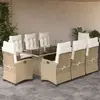 Image de vidaXL Ensemble à manger de jardin 9 pcs - Beige