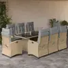 Image de vidaXL Ensemble à manger de jardin - Mélange beige