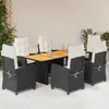 Image de vidaXL Ensemble jardin 7 pcs - Noir