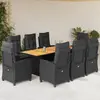 Image de vidaXL Ensemble à manger de jardin 9 pcs noir résine tressée