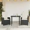 Image de vidaXL Ensemble à manger de jardin avec coussins - Noir