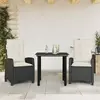 Image de vidaXL Ensemble à manger de jardin 3 pcs Noir