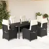 Image de vidaxl Ensemble à manger de jardin 7 pcs - Noir