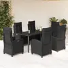Image de vidaXL Ensemble à manger de jardin 7 pcs - Noir