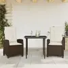 Image de vidaXL Ensemble à Manger - 3 Pcs - Marron