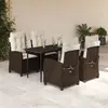 Image de vidaXL Ensemble à manger jardin 5 pcs - Marron/Poly rotin