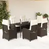 Image de vidaXL Ensemble à manger de jardin 7 pcs - Marron rotin
