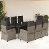Image de vidaXL Ensemble à manger de jardin - 9 pièces - Gris