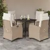 Image de vidaXL Ensemble à manger de jardin 5pcs - Beige
