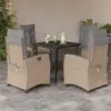 Image de vidaXL Ensemble à manger de jardin 5 pcs - Mélange beige rotin