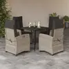 Image de vidaXL Ensemble à manger de jardin 5 pcs rotin - Gris clair