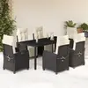 Image de vidaXL Ensemble à Manger Jardin 7pcs - Noir