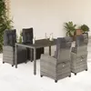 Image de vidaXL Ensemble à manger de jardin gris résine tressée