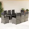 Image de vidaXL Ensemble à manger de jardin 9 pcs - Gris