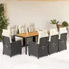 Image de vidaXL Ensemble à manger de jardin 9 pcs - Noir