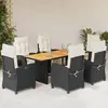 Image de VIDAXL Ensemble à manger de jardin 7pcs Résine tressée Noir