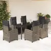 Image de vidaXL Ensemble à manger de jardin - 7 pièces - Résine tressée grise