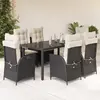 Image de vidaXL Ensemble à manger de jardin 7 pcs - Noir