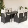 Image de VidaXL Ensemble à manger de jardin 7pcs - Noir