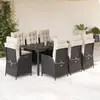 Image de vidaXL Ensemble à manger de jardin 9 pcs - Noir