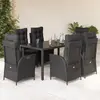 Image de VIDAXL Ensemble à manger 7 pcs noir poly rotin