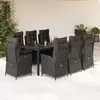 Image de vidaXL Ensemble à manger de jardin 9 pcs - Noir