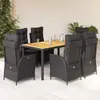 Image de Vidaxl Ensemble à manger de jardin 7 pcs Résine tressée - Noir