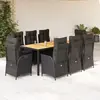 Image de Vidaxl Ensemble à manger de jardin 9 pcs - Noir