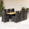 Image de vidaXL Ensemble à manger 9 pcs - Noir