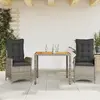 Image de Ensemble à manger vidaXL 3 pcs - Gris