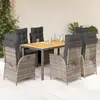 Image de vidaXL Ensemble à manger de jardin 7 pcs - Rotin Gris