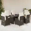 Image de vidaXL Ensemble à manger de jardin avec coussins 7 pièces - Résine tressée